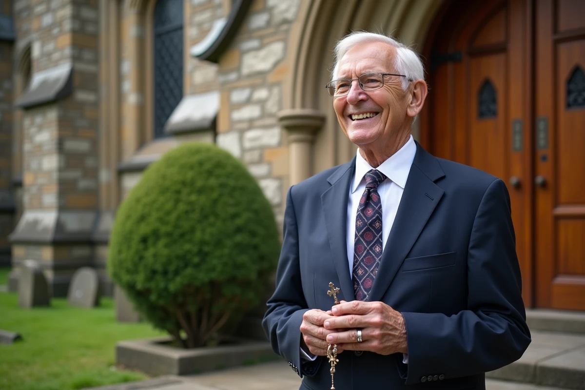 Homme souriant avec carte d