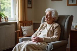 Femme agee en repos paisible dans un centre de soins