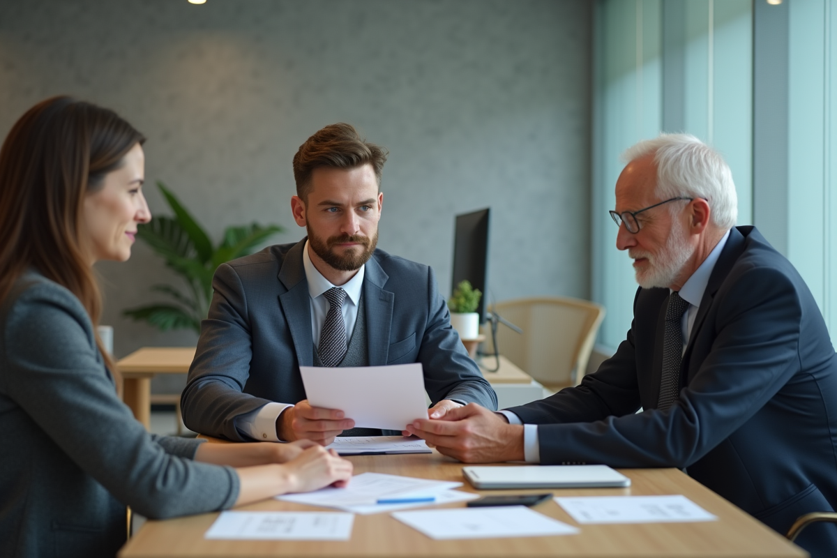 Jeune homme rencontrant une assistante sociale dans un bureau